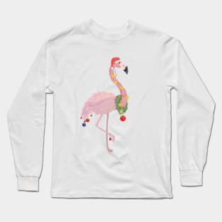 Christmas Flamingo Long Sleeve T-Shirt